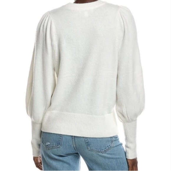 CeCe White Puff Sleeve Crewneck Sweater - Picture 2 of 9